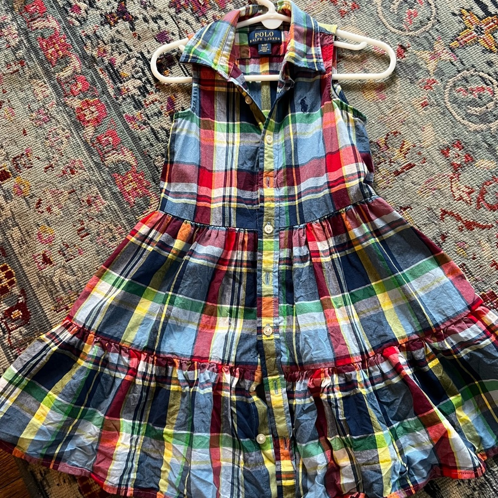 Ralph Lauren 3T sleeveless plaid dress
